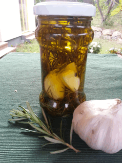 aceite aromatico con romero y ajo