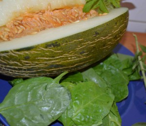 Ingredientes del batido verde de melón