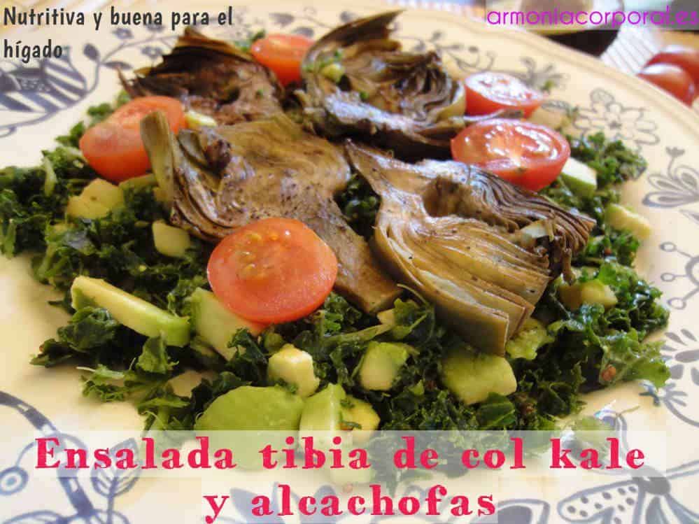 ensalada de kale y alcachofas para adelgazar